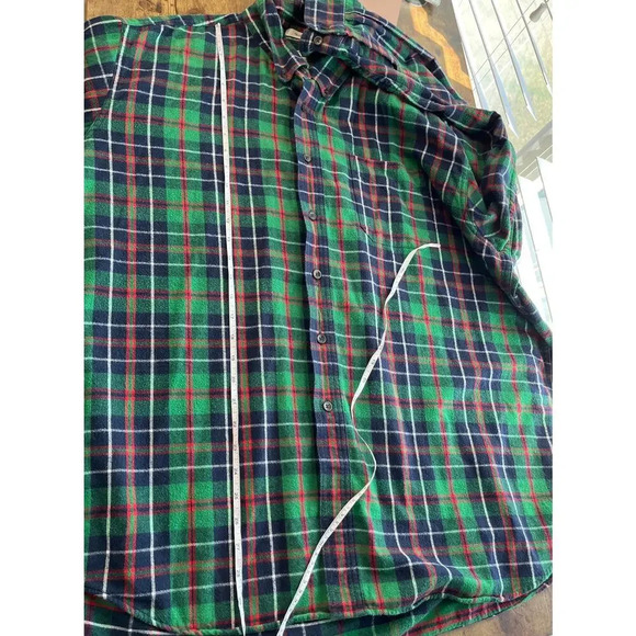 L.L. Bean Mens XXL-Reg Green Plaid Traditional Fit Long Sleeve - Picture 6 of 7